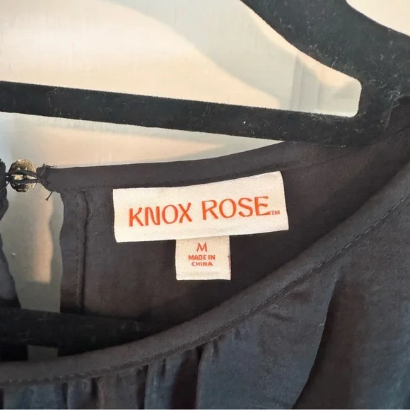 Knox Rose Black Long Sleeve Ruffle Hem Dress - Picture 3 of 6